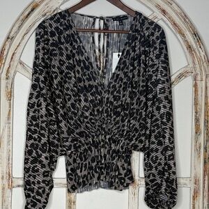 Miou Muse Animal Print Women's Top- Size Small- NWT